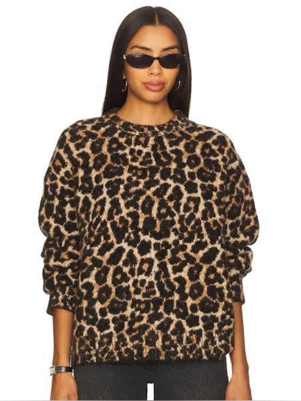 Anine Bing Sydney Crew Leopard Print Sweater Sz-XS